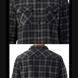 NWT Voyager soft plush lining flannel shirt jacket black & gray